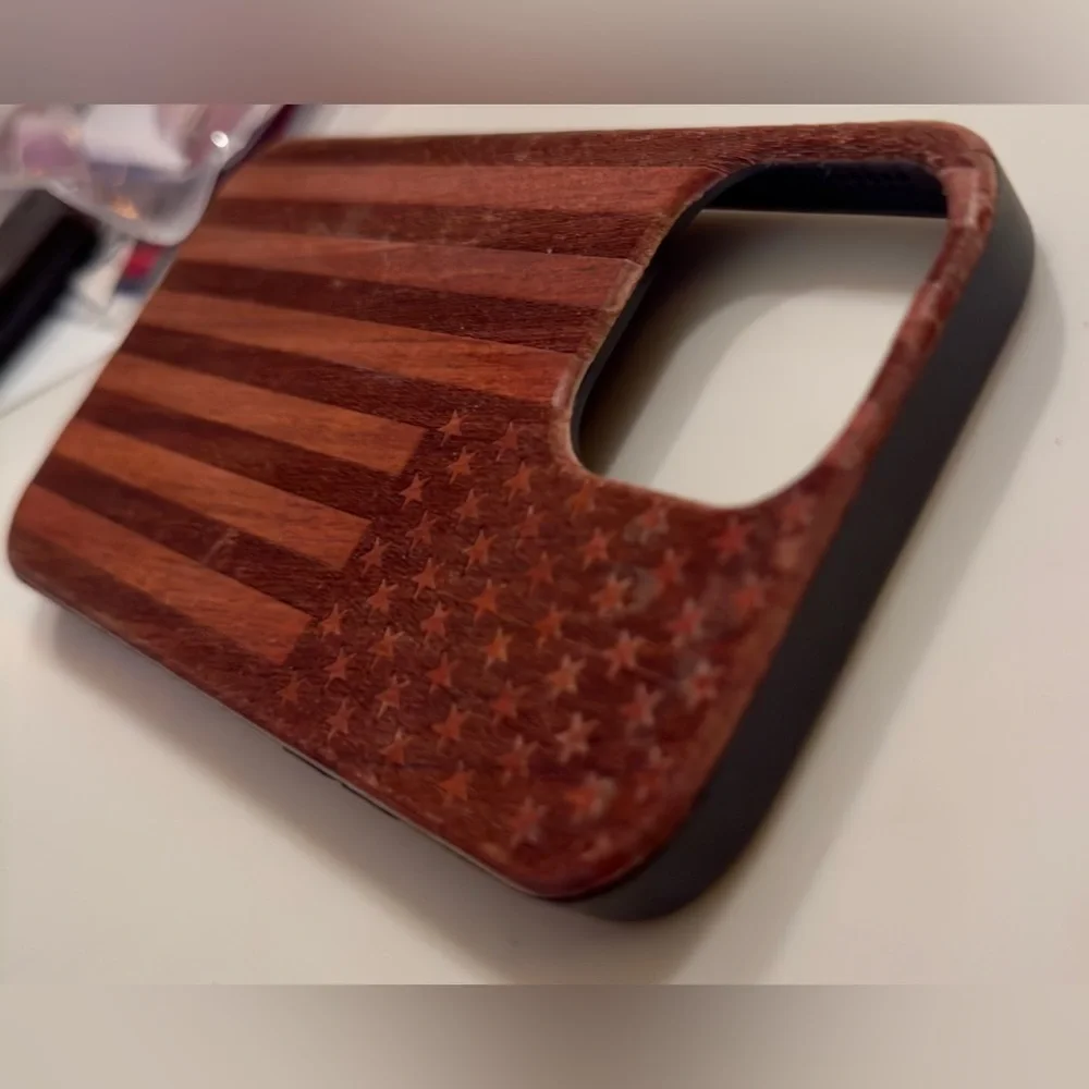 iPhone 13 PRO MAX Wood USA Flag Phone Case 🪵 🇺🇲 phone protector